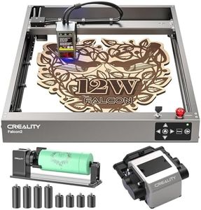 12W Laser Engraver Machine with Air Assist and Rotary Roller Kit, 120W Laser Engraver and Cutter Machine for DIY and Cylindrical Objects, 25000mm/min Faster Engraving, Triple Monitoring Systems