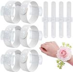 Relaxgiant 6 Pcs Slaplet Wristlets Wrist Corsage Bracelets Corsage Wristlet Band Floral Corsage Wedding Bracelets DIY Wrist Corsages Accessories for Bridesmaid Bridal Shower Party Prom, 8.9 x 1 inches