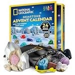 NATIONAL GEOGRAPHIC 2025 Gemstone Advent Calendar - Christmas Countdown Calendar for Kids with 24 Gems, Rock Collection, Mini Gem Dig Kit (English-Only Version)