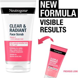 Neutrogena Clear Radiant Face Scrub – 150ml Exfoliating Cleanser