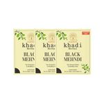 VAGAD'S KHADI HERBAL GRAMODAYA Black Mehndi, Henna, 300g - Black (Pack of 3)