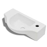 vidaXL White Ceramic Bathroom Sink 