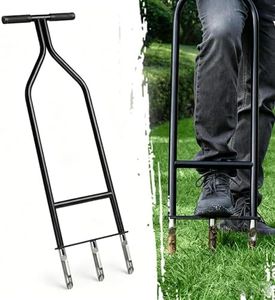SideriteArch Heavy Duty Manual Lawn & Grass Aerator Tool - One-Piece Frame & Non-Clogging Semi-Open Plugs for Durable, Effortless Aeration, 1 Pack