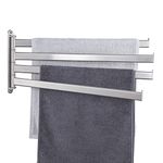 KES 19.5" Swivel Towel Bar, Bathroom Swing Out Towel Rack 4 Arm Swing Hand Towel Holder Wall Mounted, SUS304 Stainless Steel Brushed Finish, A2104S4L50-2