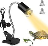 Tortoise Heat Lamp Basking Lamp, 2 Bulb 25W 50 W UVA UVB Light Lamp, Heat Spotlight Reptile Light Aquarium Basking Light with Holder for Tortoise Bell Turtle Snake Lizards Terrarium Amphibian