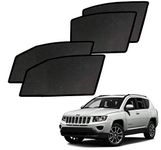 Auto Pearl Z Black Window Plug-in Half Sun Shades Car Curtain Compatible with - Jeep Compass - Set of 4 Pcs