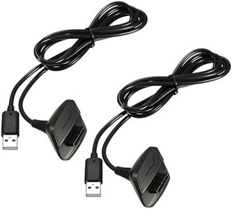 QUMOX 2Pack 1.5m Charging Cable for Xbox 360, Wireless Controller USB Charging Cable Compatible with Microsoft Xbox360 / Xbox 360 Slim Wireless Game Controllers