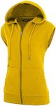 GIVON Womens Slim Fit Sleeveless Lightweight Zip up Hoodie Vest with Pocket, Gwh010-deepyellow, Medium