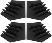 ATOOTFUSION Acoustic Foam Bass Trap Studio Foam 24" X 12" X 12" Soundproof Padding Wall Panels Corner Block Finish for Studios Home and Theater Density 32 (Count 08)