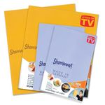 The Original Shamwow - Super Absorbent Multi-Purpose Cleaning Shammy (Chamois) Towel Cloth, Machine Washable, Will Not Scratch (4 Pack: 2 Large Orange and 2 Small Blue)