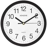 Moptrek Wall Clocks Battery Operated 8 Inch for Living Room Décor, Modern Decorative Analog Wall Clock Non Ticking, Vintage Black Wall Clock Silent, Small Wall Clock for Bathroom Kitchen Bedroom