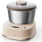 Upgrade Electric Dough Maker with Ferment Function, Microcomputer Timing, 2 Types of Dough Mixing Methods, Face-up Touch Panel, 304 Stainless Steel, 5L, 200W (AU Adapter)