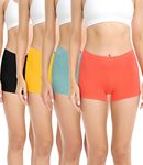 wirarpa Women's Boyshorts Panties Cotton Boxer Briefs for Ladies Underwear Shorts with Cotton Crotch 4 Pack, Multicolora62, L