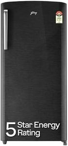 Godrej 194 L 5 Star | Turbo Cooling Technology | 24 Day Farm Freshness | Moisture Control, Hygiene+ Inverter Technology | Direct Cool Single Door Refrigerator (RD EMARVEL 215E THI FS ST, Fossil Steel)