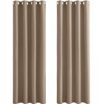 PONY DANCE Blackout Window Curtains - Eyelet Light Block Thermal Curtains for Bedroom/Living Room Decorative Noise Reduce Drapery for House, 2 Pieces, W 46 inch x D 72 inch, Mocha