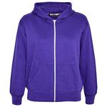 A2Z 4 Kids Girls Boys Classic Plain and Tie Dye Print Soft Fleece Full Zip-Up Hooded - Zipper Style Purple 11-12