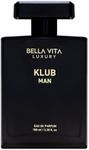 KLUB Men's Eau De Parfum (3.38 fl. oz.) | Intense, Masculine Party Perfume for Men | Family: Citrus, Spicy, Woody, Amber | Notes: Lemon, Jasmine, Rose, Musk, Amber, Vanilla, and Patchouli.