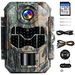 kejector Wildlife Camera, 32MP 4K Wildlife Camera with Night Vision Motion Activated and 32GB SD Card, 45 Low Glow LEDs, 2.4” Display, IP66 and 90° 65ft Detection Area Outdoor Trail Camera