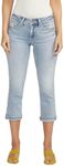 Silver Jeans Co. Women's Britt Low Rise Curvy Fit Capri Jeans, Med Wash Cvs245, 25 Regular