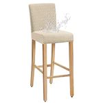 JUNZHE Bar Chair Stool Covers, Stretch Removable Washable Chair Slipcover for Short Swivel Dinning Chair Back Chair Bar Stool Chair (Cream,Set of 4)