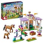 LEGO Friends Horse Training Pony Stable Set with 2 Toy Horses, Aliya and Mia Mini-Dolls, Animal Care Gift for Kids, Girls and Boys Aged 4 Plus 41746