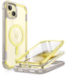 i-Blason Ares for iPhone 15 Case/iPhone 14 Case/iPhone 13 Case [6.1''] Compatible with MagSafe [Built-in Screen Protector] Full-Body Shockproof Rugged Clear Bumper Protective Phone Case (Yellow)