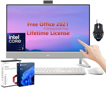 Dell Inspiron All-in-One Desktop PC - 27" FHD Touchscreen, Core 7-150U, NVIDIA GeForce MX570A, 64 GB RAM, 2 TB SSD, Wi-Fi 6E, Win 11 Pro, with Microsoft Office Lifetime License & Designed Mouse