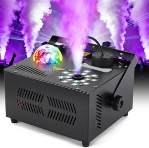 Hakuta 1000W Fog Machine, Smoke Machine with 18 LED Lights, Disco Ball for Halloween, Wedding, Disco Club, Christmas Party, DJ Performance, Stage Effect