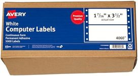 Avery Dot Matrix Printer White Addressing Labels, 3-1/2" x 1-7/16", 1 Across, 5000/Box (4060)