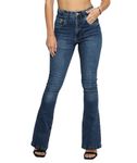 JMOJO Flared Jeans for Women - High Waisted Womens Jeans with Internal Waist Adjuster & 5 Pocket Design - Stretch Jeans for Women UK - Perfect for Outdoor Evening Parties & Barbecue - Ladies Jeans