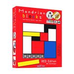 Mondrian Blocks - Red Edition (Parents’ Choice Award Winner) - Brain Teaser STEM Puzzle Game, Compact Travel Game on Board, Red Edition