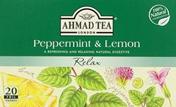 Ahmad Foiled Peppermint/Lemon Tea (Pack of 6, Total 120 Teabags)