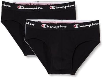 Champion Core Briefs X2 Cierre, Negro, XXL (Pack de 2) Hombres