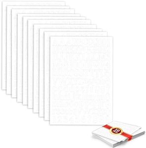 1210 Pieces10 Sheets Letter Stickers Self-Adhesive Vinyl Letter Alphabet Number Stickers Decals for Signs Mailbox Numbers Magazine Labels DIY Crafts Art Making(White)