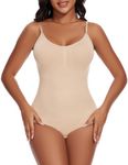 MISS MOLY Womens Shapewear Bodysuit Sexy V Ncek Spaghetti Tummy Control Seamless Skims Body Shaper Tank Top Sculpting Briefs, Nude, 3X-Large