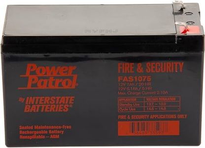 Interstate Batteries 12V 7Ah Fire & Security Battery (F1 Terminal) SLA AGM VRLA Power Patrol Rechargeable Replacement for Fire Alarms, Security Systems, General (FAS1075)