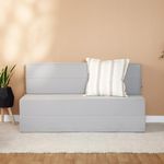 Polysleep Tri-Fold Memory Foam Mattress & Sofa — for Guests, Basements, College Dorms, Living Room or Kids Room — Grey Color, Queen Size