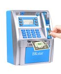 2024 Upgraded ATM Piggy Bank for Real Money Kids Adults with Debit Card, Bill Feeder, Coin Recognition, Balance Calculator, Digital Electronic Savings Safe Machine Box, Hot Gift for Boys Girls