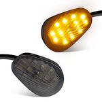 QUASCO Flush Mount Motorcycle Turn Signals Smoked Lens led Blinkers Compatible with Yamaha YZF R1 R3 R6 R6S FJ 09 FZ MT 07 09, Amber