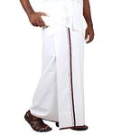 PRAKASAM COTTON -100% COTTON DMK PARTY MEN'S WELCRO POCKET DHOTI (SIZE-32) HEIGHT 42 INCH