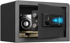 RPNB Biometric Safe Box, Backlit Touchpad Small Safes for Home with Emergency Type-C Port, Indicator Light, Alloy Steel Safe Lock Box for Money Jewelry, 0.3 Cubic Feet
