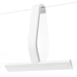 dancemoon JustHang Shower Squeegee, All-One-Piece Soft-Touch Silicone Squeegee with Built-in Hook, Streak-Free & No-Squeak Cleaning for Shower Doors, Windows, Mirrors, Tiles, Cars, 25 cm, White
