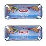 Pyrex Glass Loaf Pan Dish High Resistance 30cm Clear/Transparent (Pack of 2)