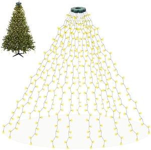 Flechllary Cascading Twinkle Lights for Christmas Tree,400 LED Christmas Tree Lights with 8 Lights Modes & Remote,6.6FT x 16 String Lights with Timer for Indoor Party Xmas Decorations(Warm White)