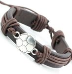 Soccer Sports Leather Wrap Bracelet