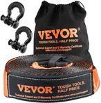 VEVOR Off-Road Recovery Kit, 7.6 x 914.4 cm, Heavy Duty Winch Recovery Kit with 13608 kg Capacity Polyester Tow Strap, 20000 kg D-Ring Shackles, Storage Bag, for ATVs, Jeeps, Off-Road Vehicles, Trucks