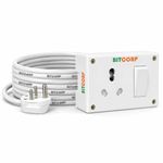 BITCORP 16A Heavy Duty Power Extension Board with Switches with 1 Socket 1 Switch, 3500W, 15 Meter 2.5mm Electric Cord for AC, Refrigerator, EV Charger, Washing Machine, Geyser