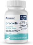 NativePath Daily Probiotic, 10-Strain Custom Blend Probiotics Supplement for Men and Women, 82 Billion CFUs - 45 Count