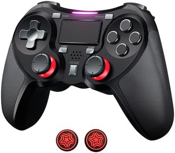 TERIOS Wireless Controller for PS4, Remote Controller with Hall Effect Joystick, 1000mAh Battery, 3.5mm Audio Jack and Programming Function, Compatible with PS4, Pro, Slim (Black)