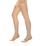 Vissco Medical Compression Stockings -Class 2 (Thigh Length)| Stocking to Improve Blood Circulation, Varicose Vein, Swollen, Aching Legs, Pain Relief Can Be Used By Men & Women -Large (Beige)
